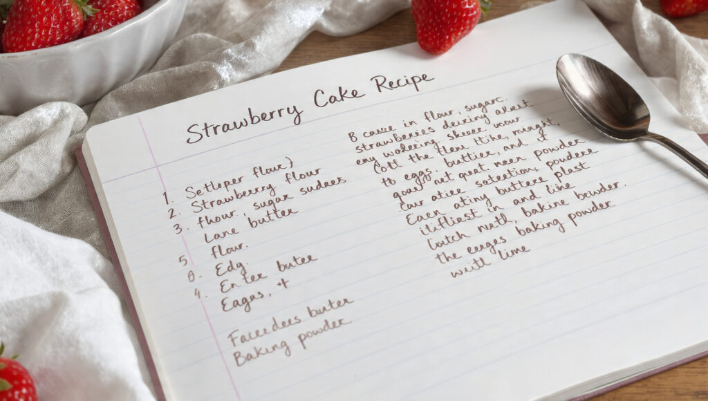 make an attractive photo of strawberry cake recipe