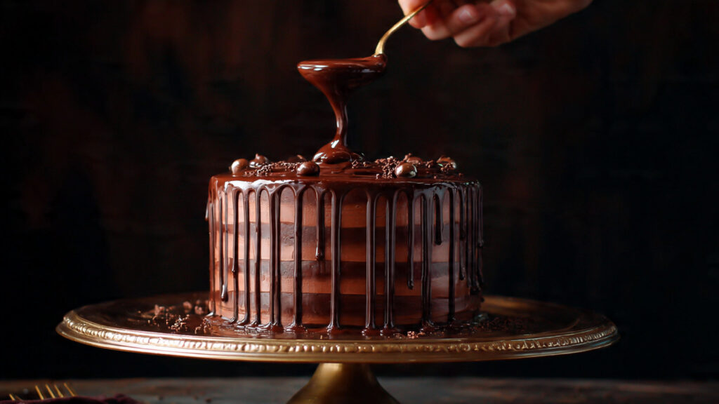 make an attractive picture for chocolate cake