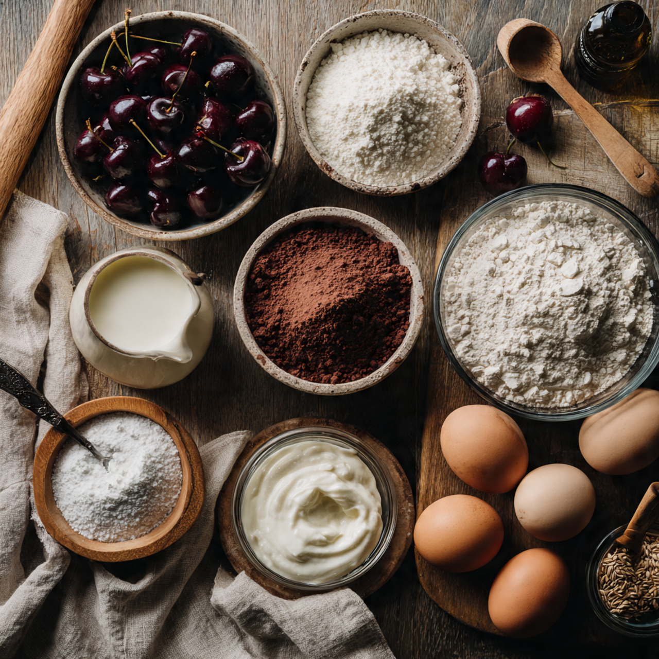 Black Forest Cake ingrdients