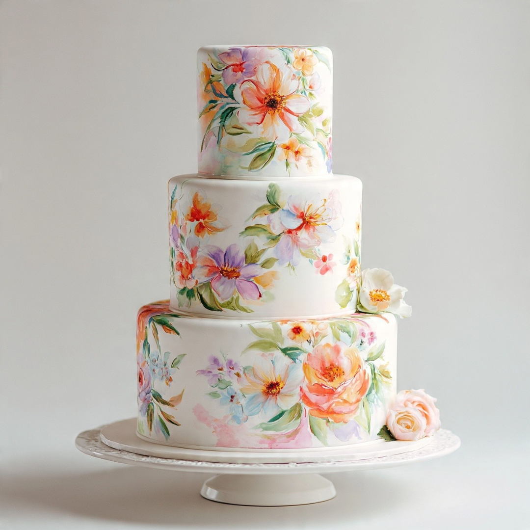 10 Stunning Wedding Cake Design Ideas That Make Every Celebration Unforgettable 6 Floral Watercolor Wedding Cake