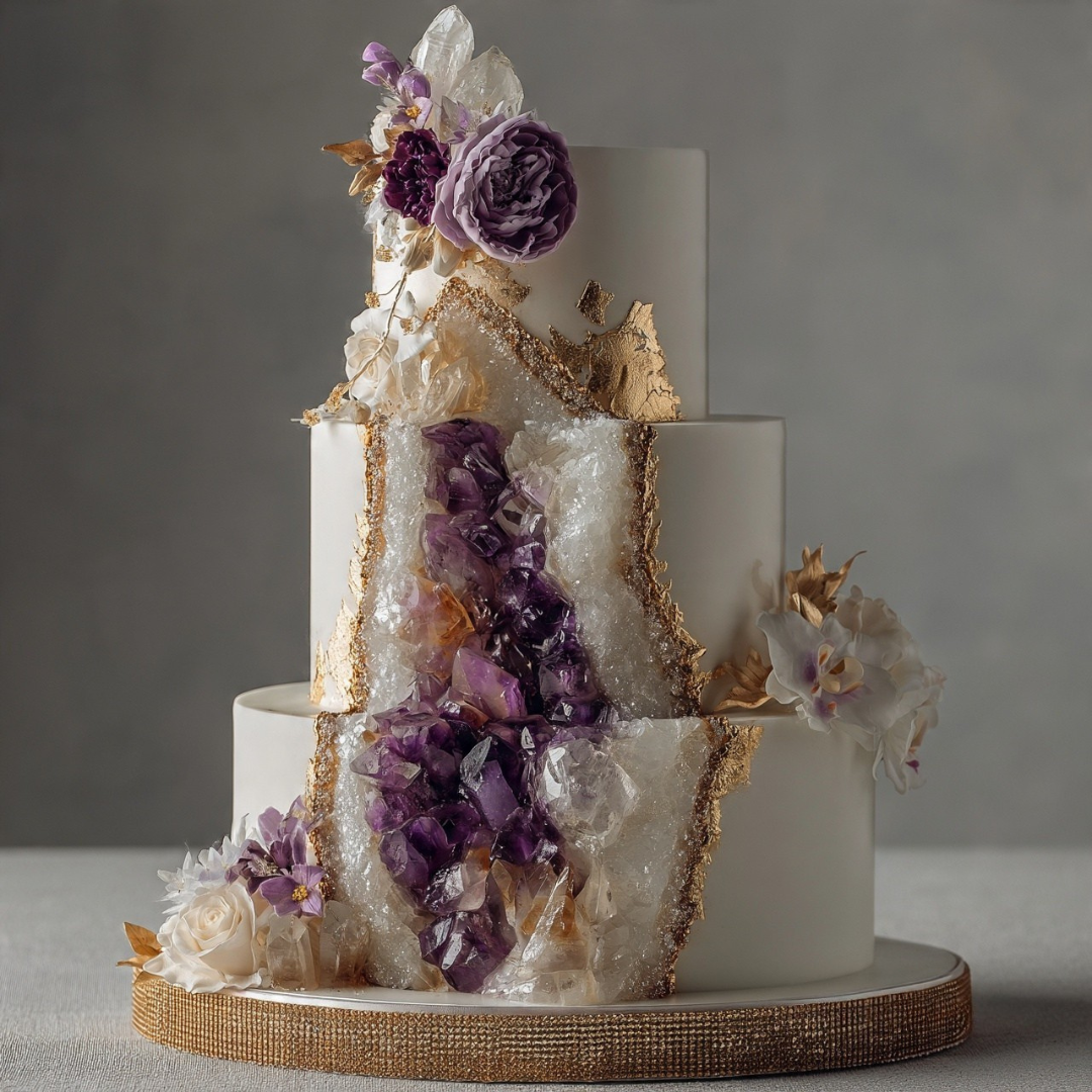 10 Stunning Wedding Cake Design Ideas That Make Every Celebration Unforgettable 9 Geode Crystal Cake