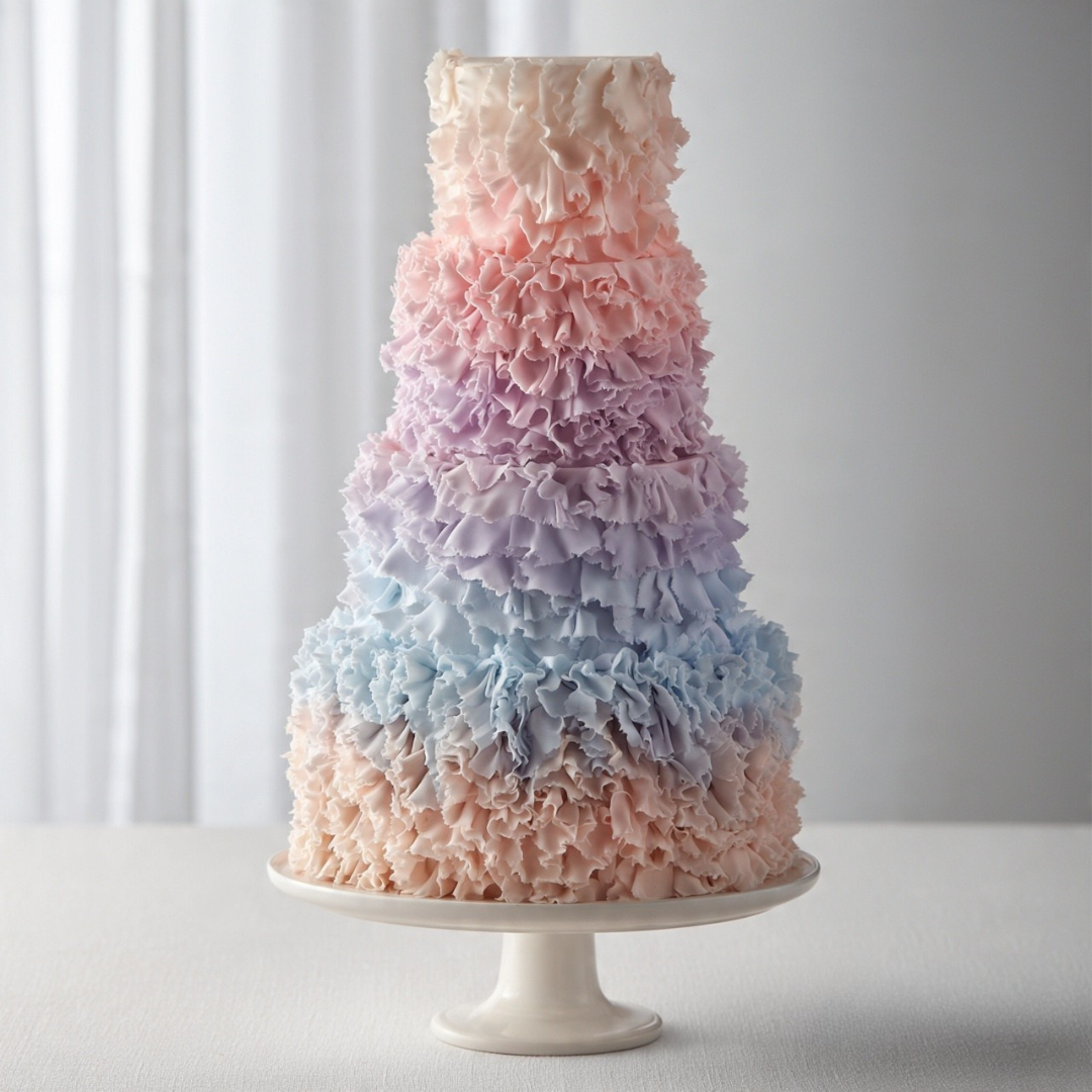 10 Stunning Wedding Cake Design Ideas That Make Every Celebration Unforgettable 8 Ombre Pastel Ruffle Cake