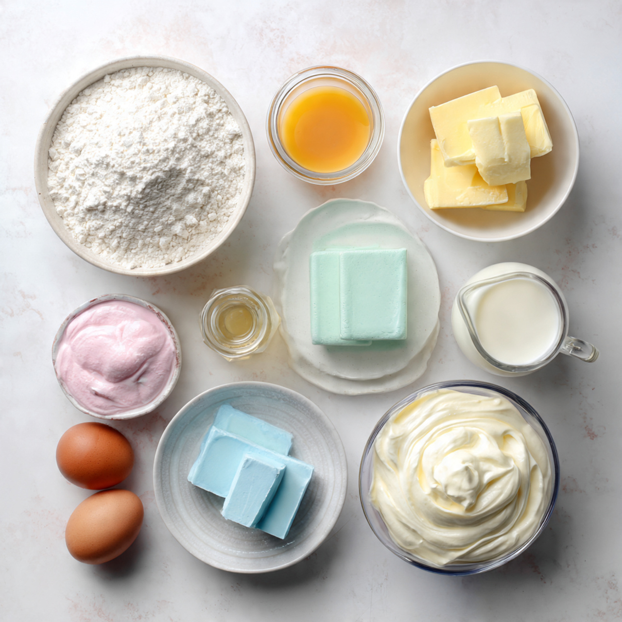 a neat flat lay of ingredients for a disney prince