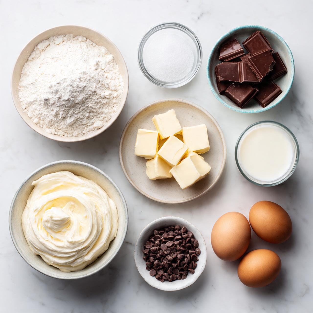 a neatly arranged flat lay of baking ingredients o 1