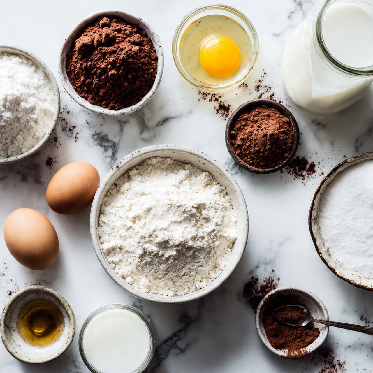 Effortless Cake For Husband 2 a neatly arranged flat lay of baking ingredients o