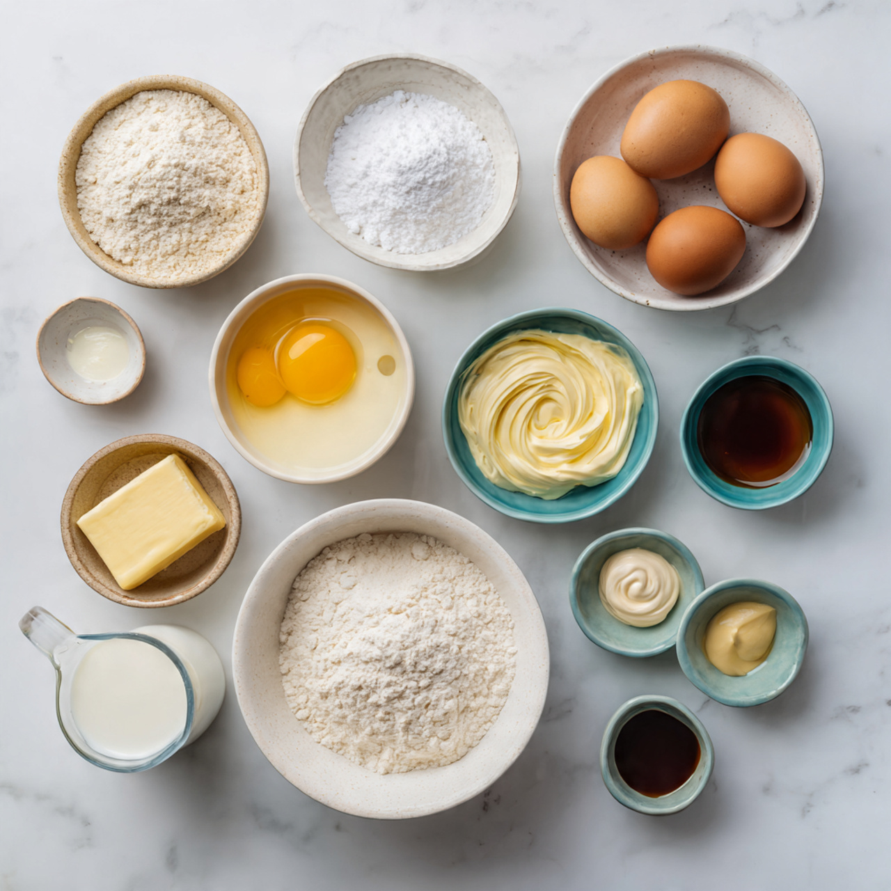 all ingredients for a homemade horse cake neatly a