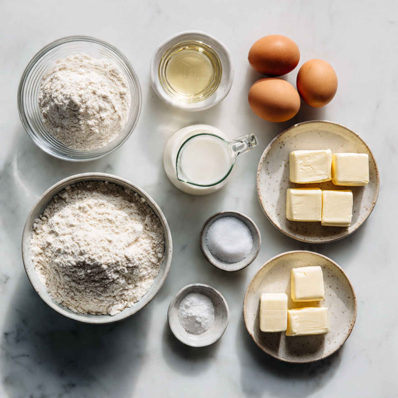 all ingredients for a simple homemade cake neatly 1