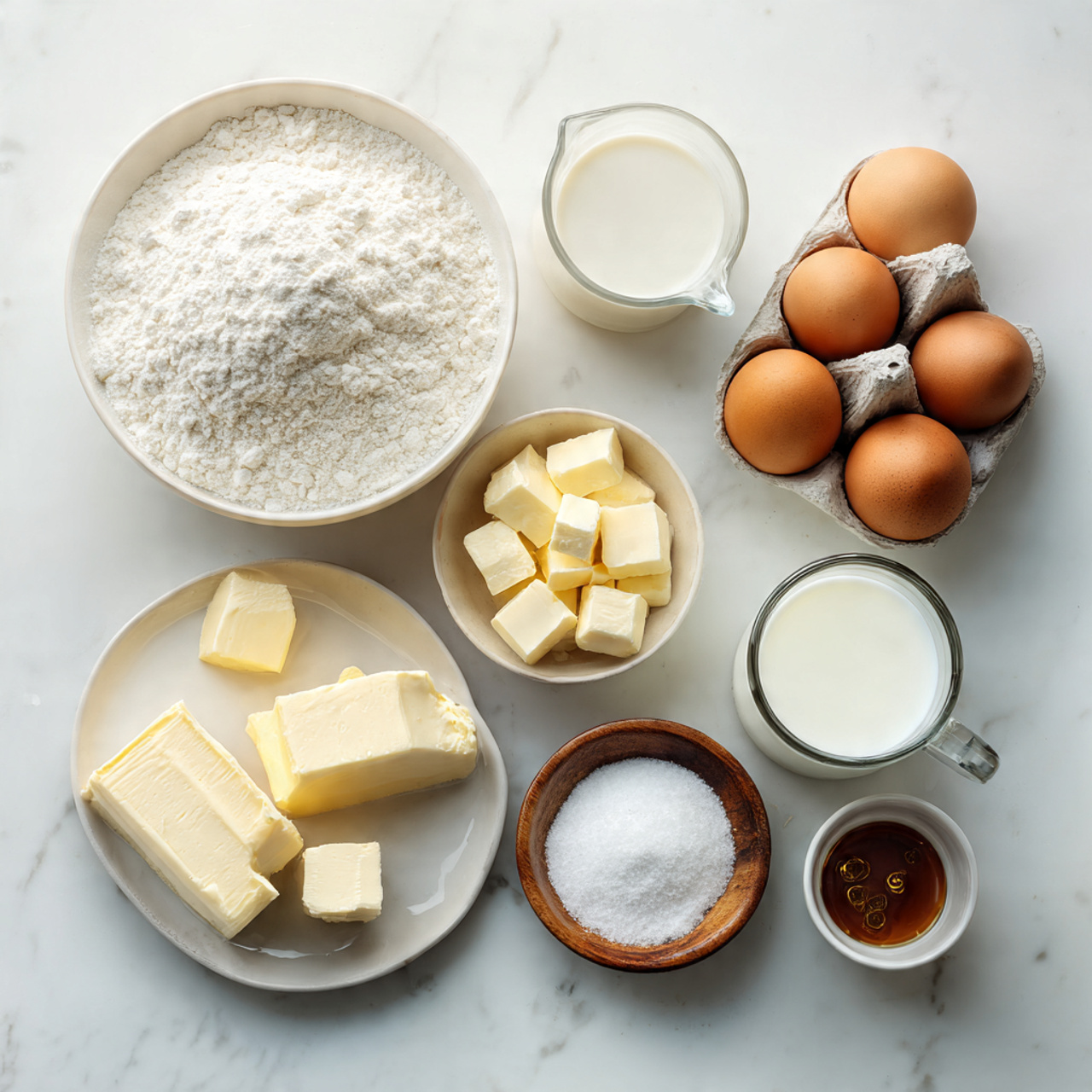 Cake Simple 2 all ingredients for a simple homemade cake neatly 2