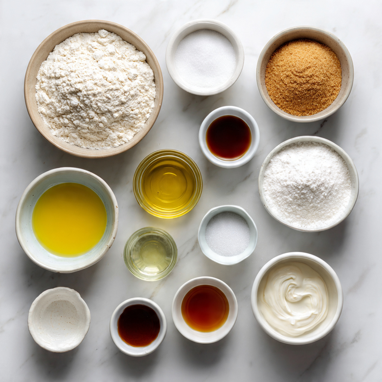 all ingredients for eggless cake neatly arranged o 1