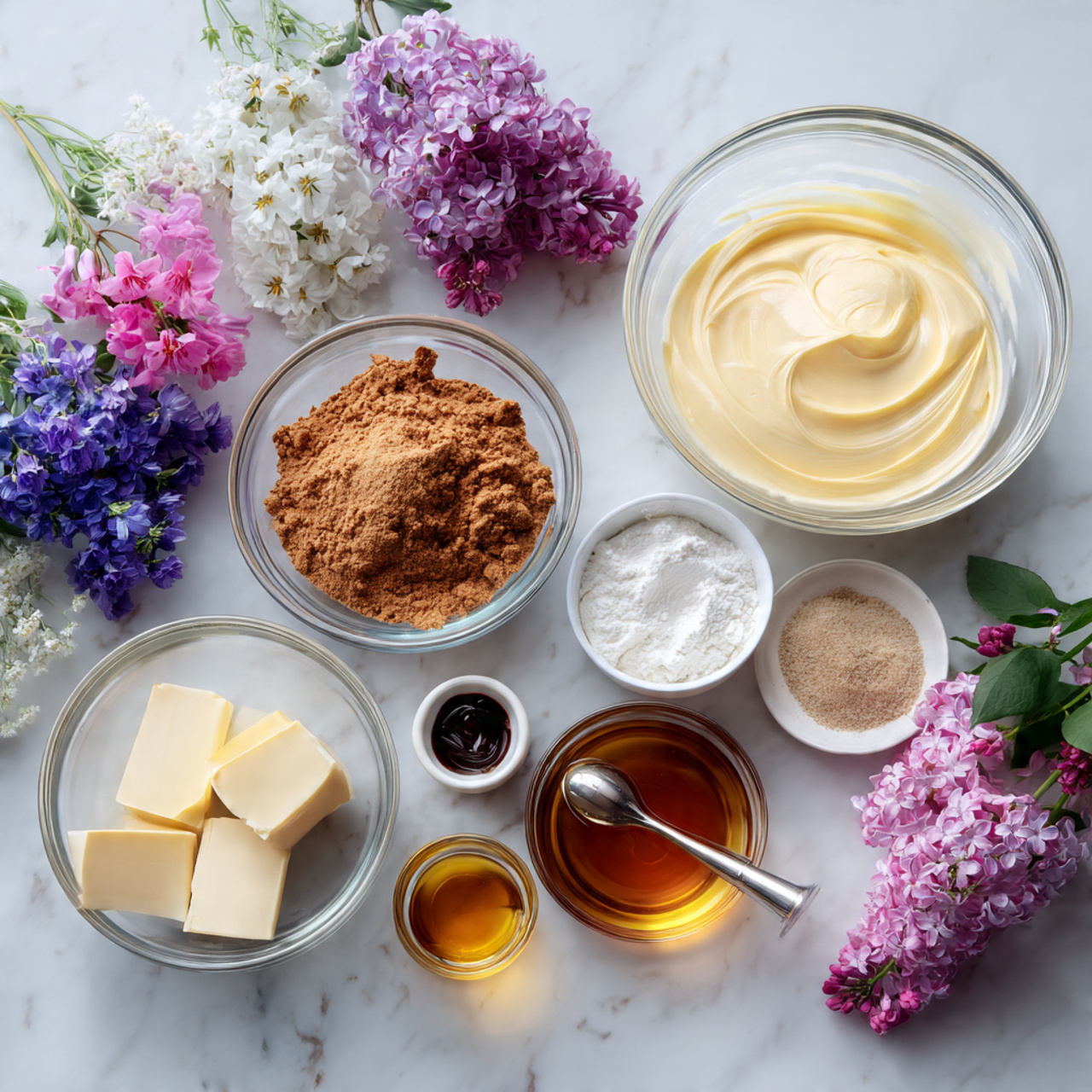 Cake With Flowers 2 ingredients of cake with flowers recipe in glass b 1