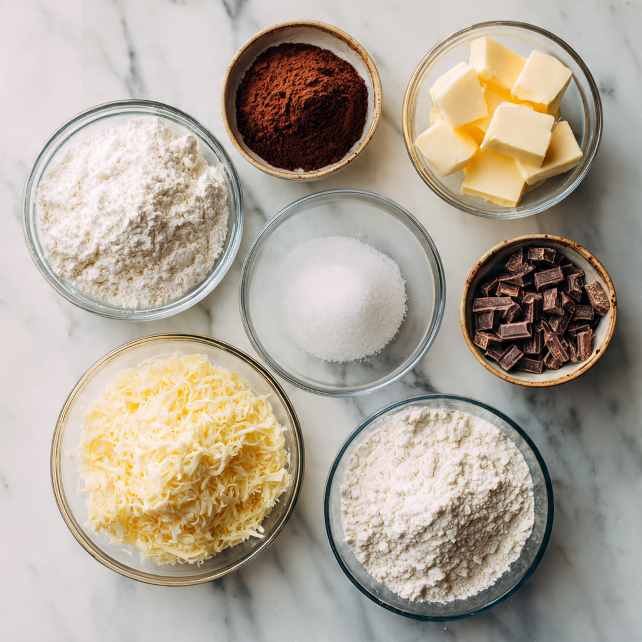 ingredients of star wars cake recipe in glass bowl