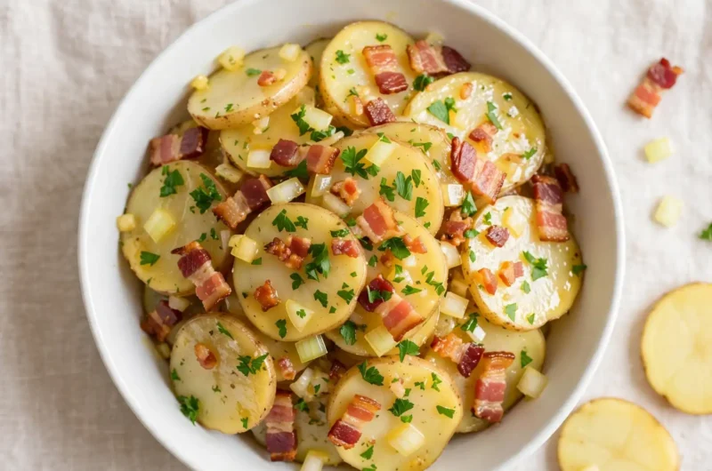 The Most Irresistible German Potato Salad That Steals the Show Every Time 3 Warm German Potato Salad with Bacon Vinaigrette
