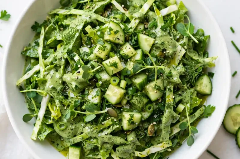 The Most Vibrant Green Goddess Salad You'll Make All Summer 3 Green Goddess Salad with Creamy Herb Dressing