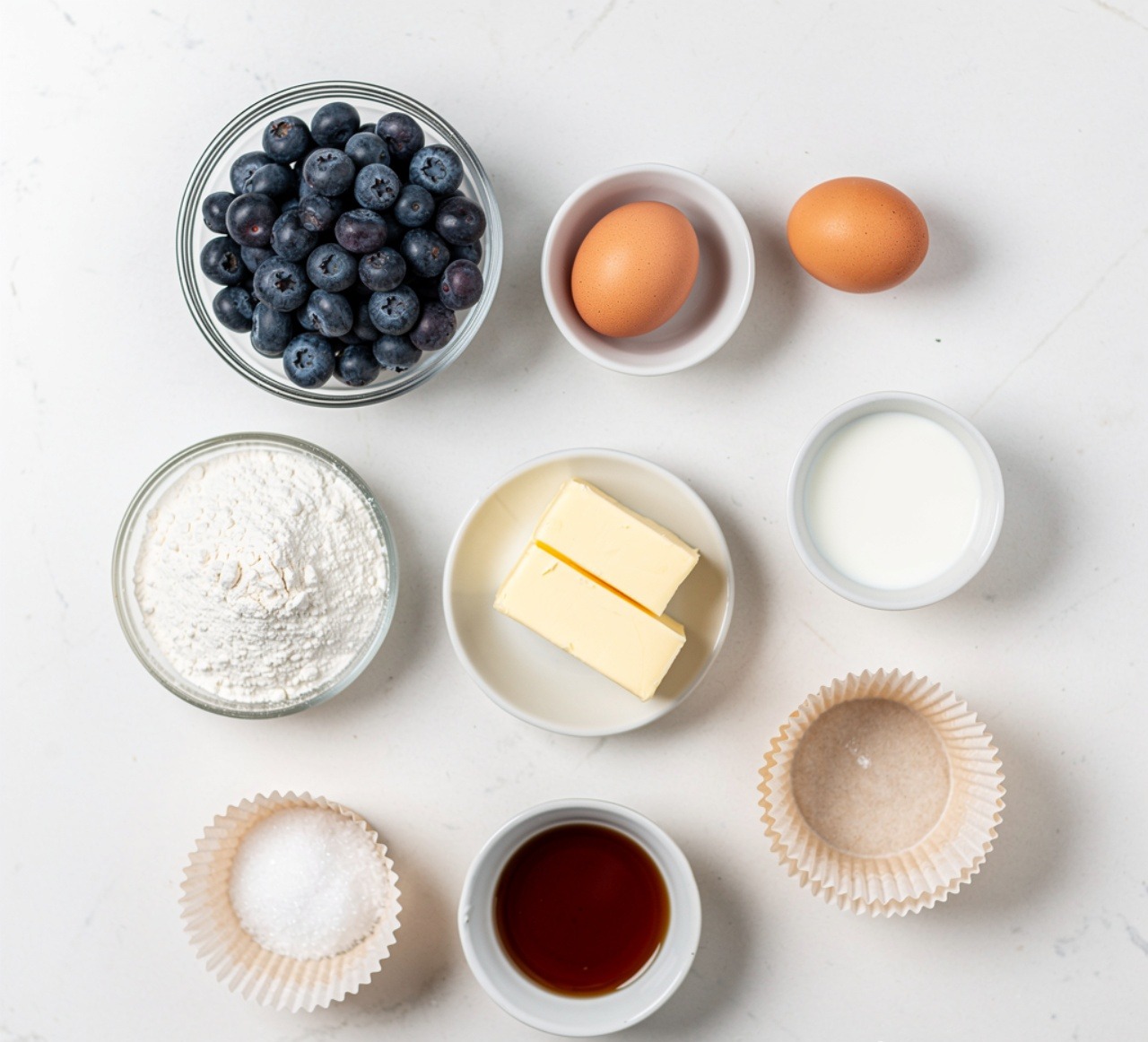 Fluffy Homemade Blueberry Muffins Bursting With Juicy Berry Flavor 2 Ingredients of Blueberry Muffins
