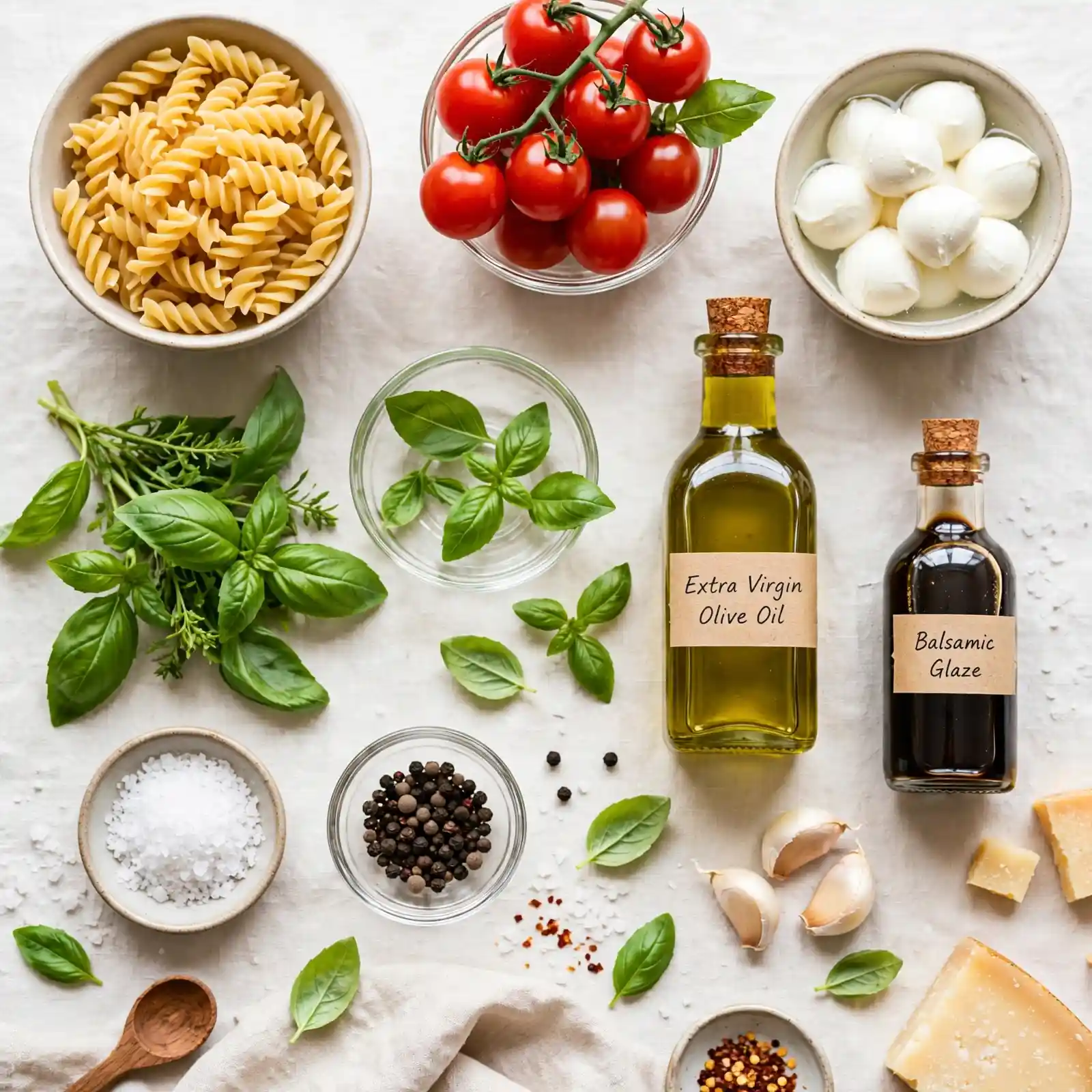 The Most Irresistible Caprese Pasta Salad You'll Make All Summer 2 Ingredients of Caprese Pasta Salad