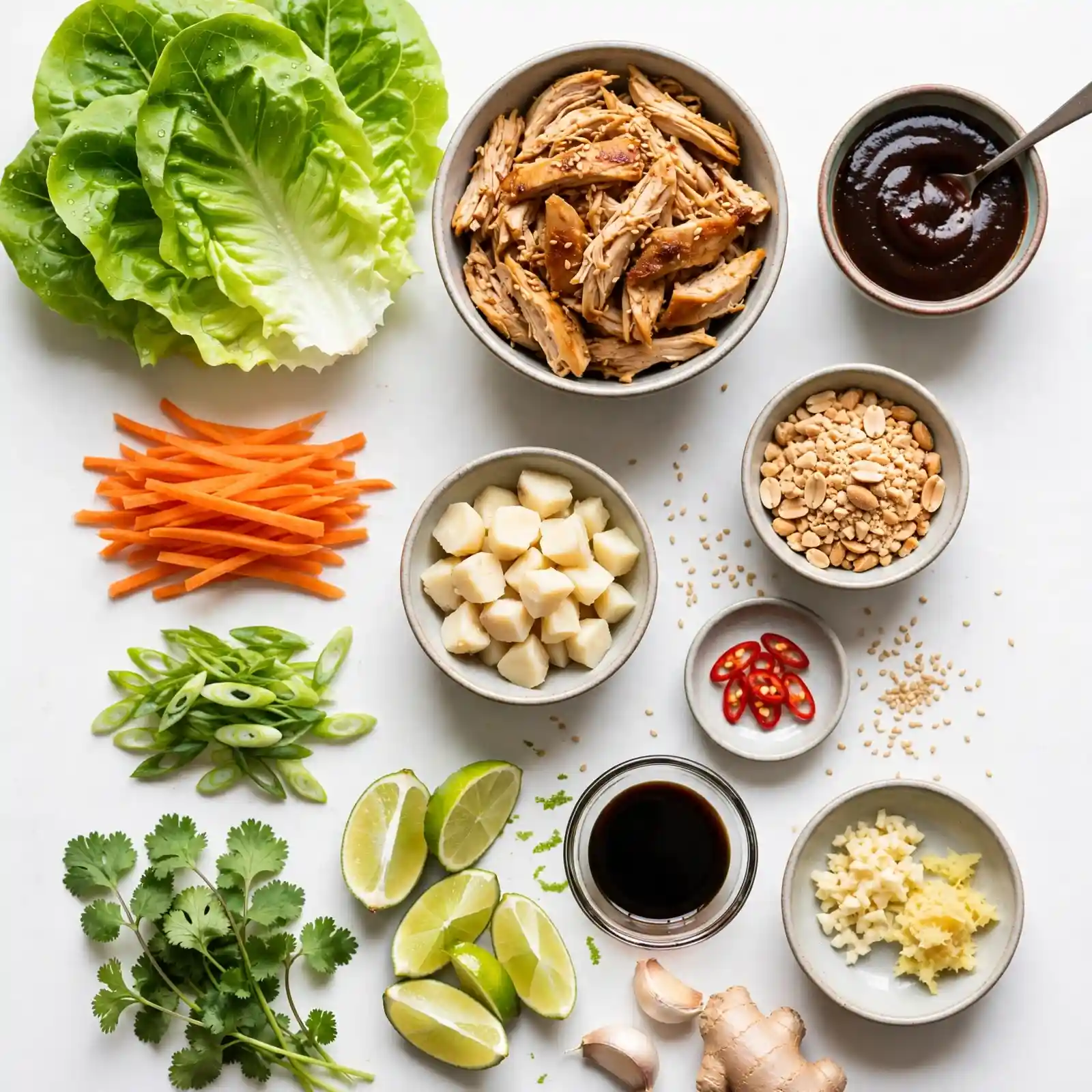 Ingredients of Chicken Lettuce Wraps
