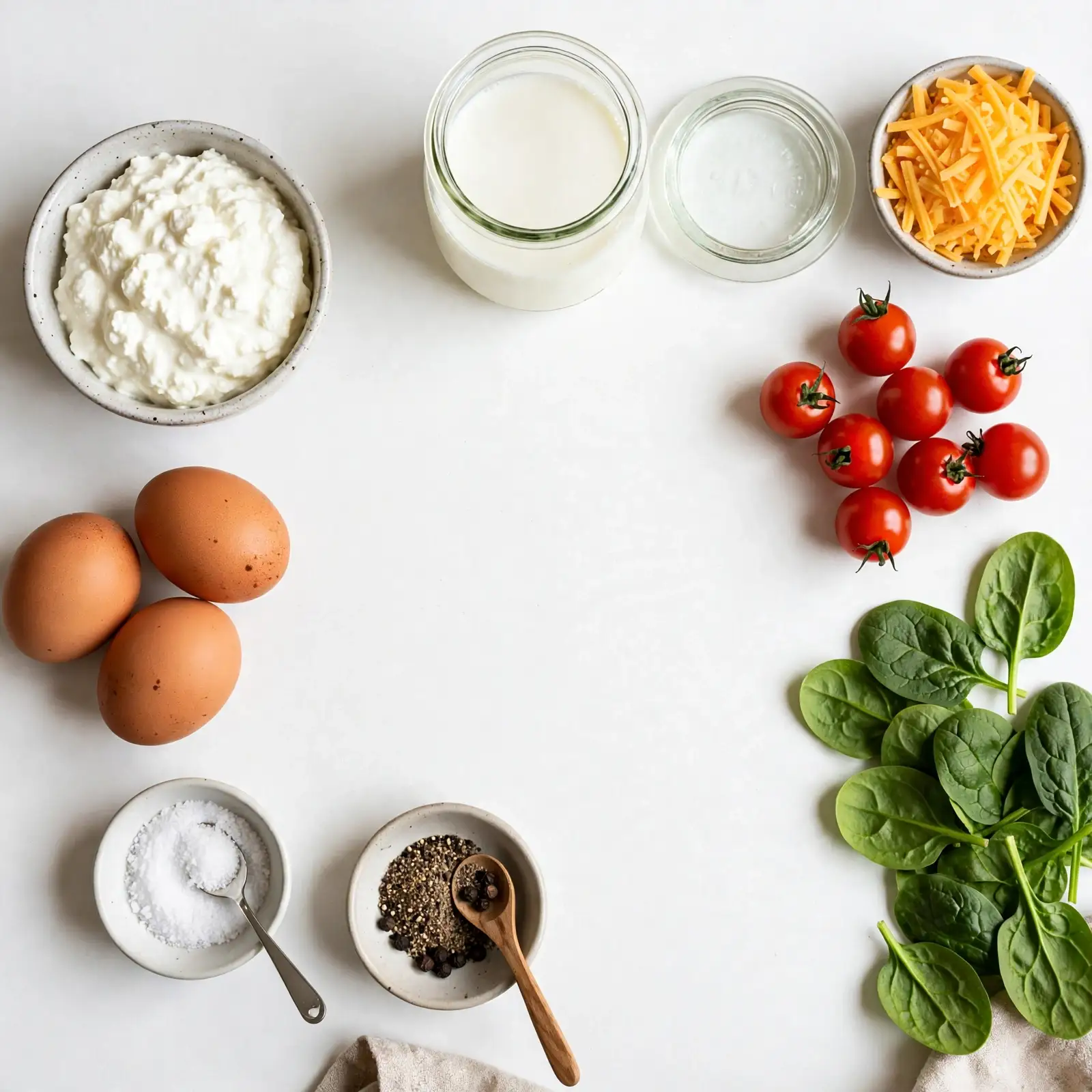 Ingredients of Cottage Cheese Egg Bites
