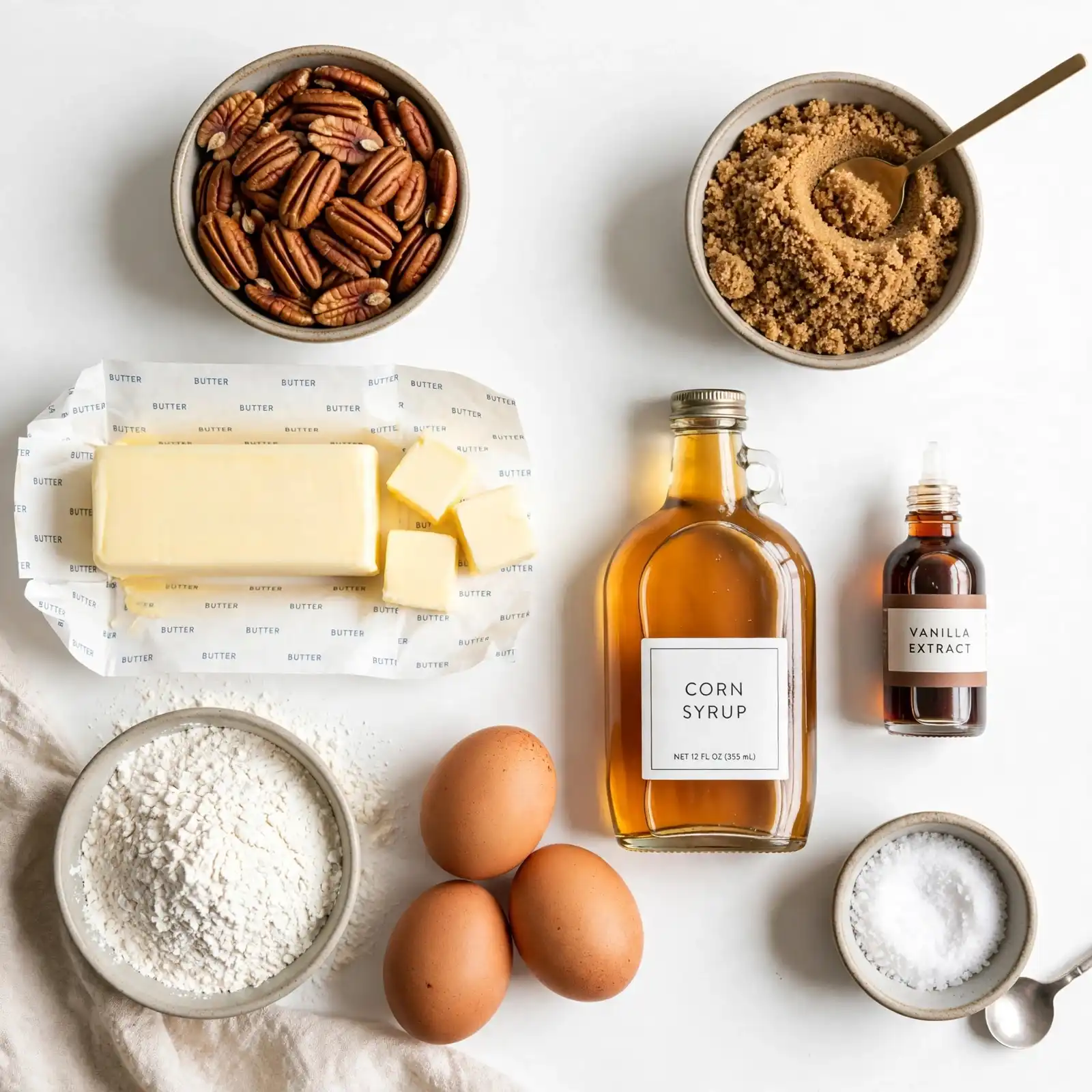 Ingredients of Pecan Pie Bars