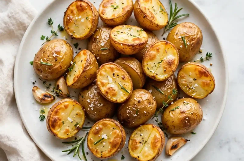 The Crispiest Garlic Herb Roasted Potatoes Your Whole Table Will Fight Over 3 Crispy Garlic Herb Roasted Potatoes