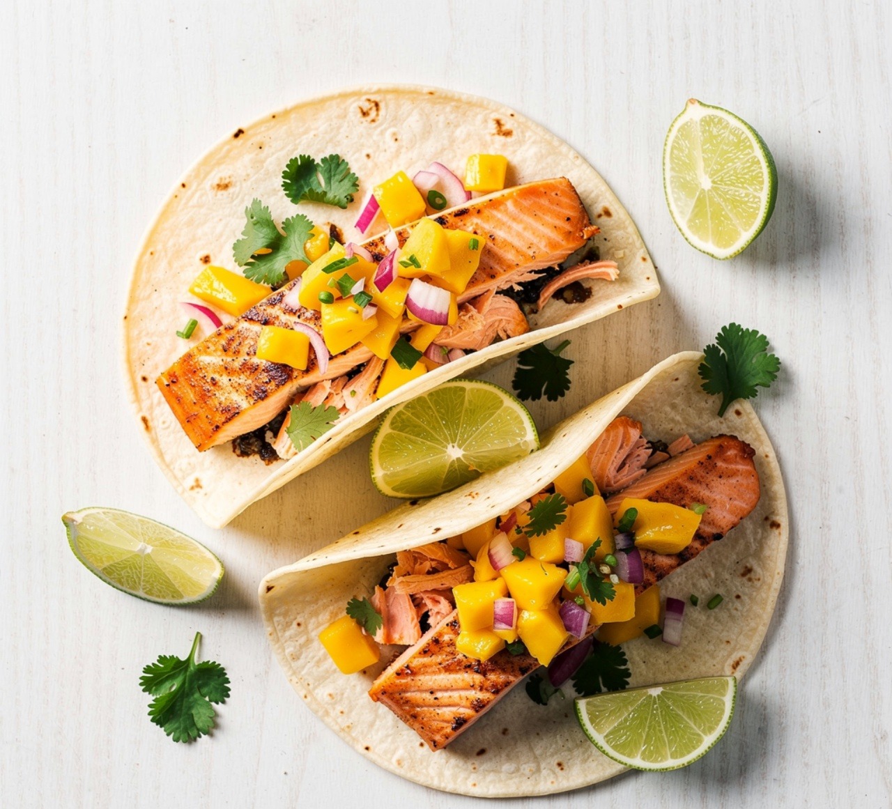 Salmon Tacos with Mango Salsa