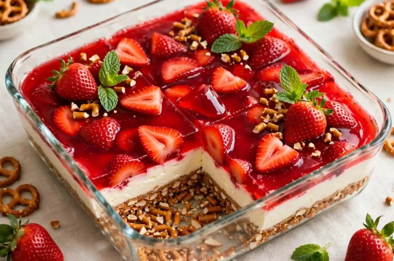 The Most Irresistible Strawberry Pretzel Salad That Disappears at Every Potluck 3 Classic Strawberry Pretzel Salad