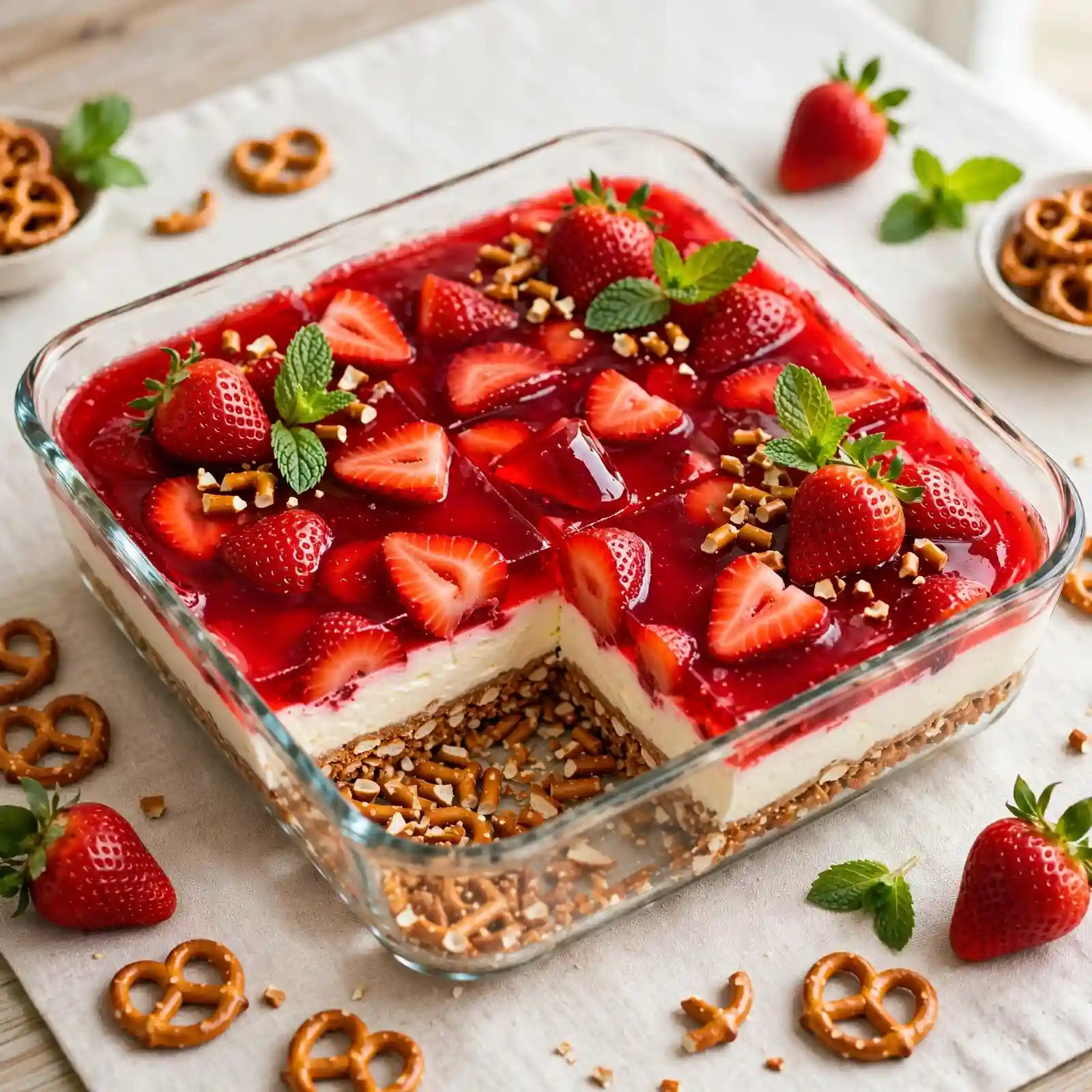 The Most Irresistible Strawberry Pretzel Salad That Disappears at Every Potluck 4 Strawberry Pretzel Salad