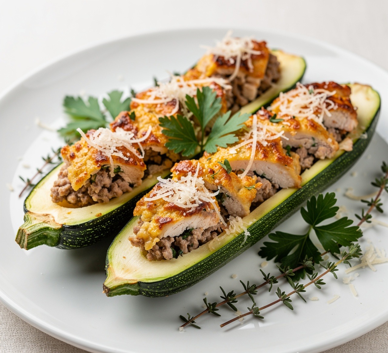 13 Flavorful Ground Turkey Recipes Your Family Will Actually Be Excited to Eat 10 Turkey Stuffed Zucchini Boats