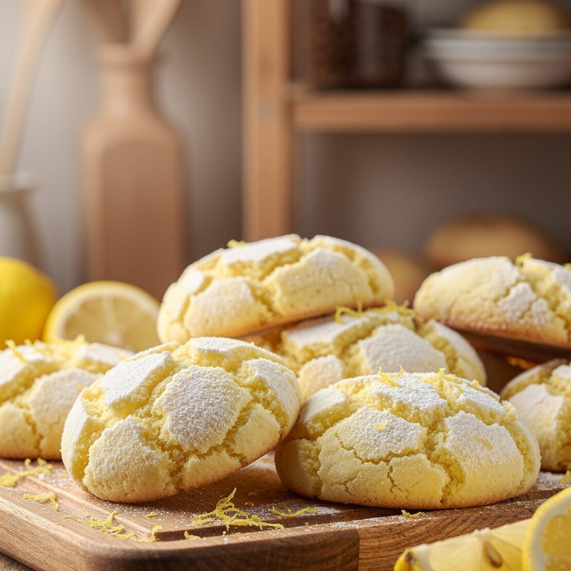 13 Easy Cake Mix Recipes That Turn a Box Into Something Brilliant 2 bright lemon crinkle cookies coated in powdered su edited
