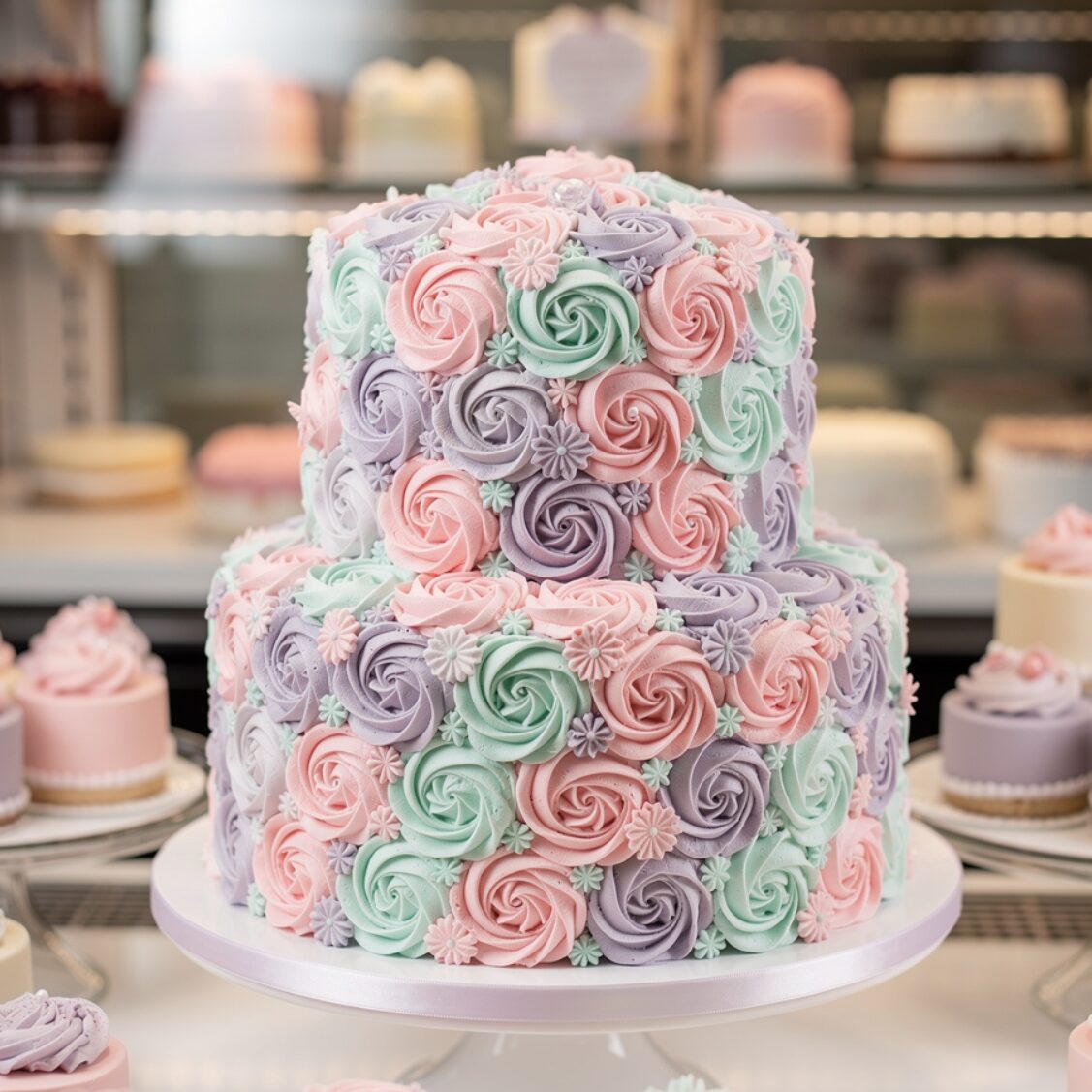 13 Show-Stopping Cake Decorating Ideas That Will Make Every Cake Look Like It Came from a Bakery 6 buttercream rosette cake elegant cake covered enti edited