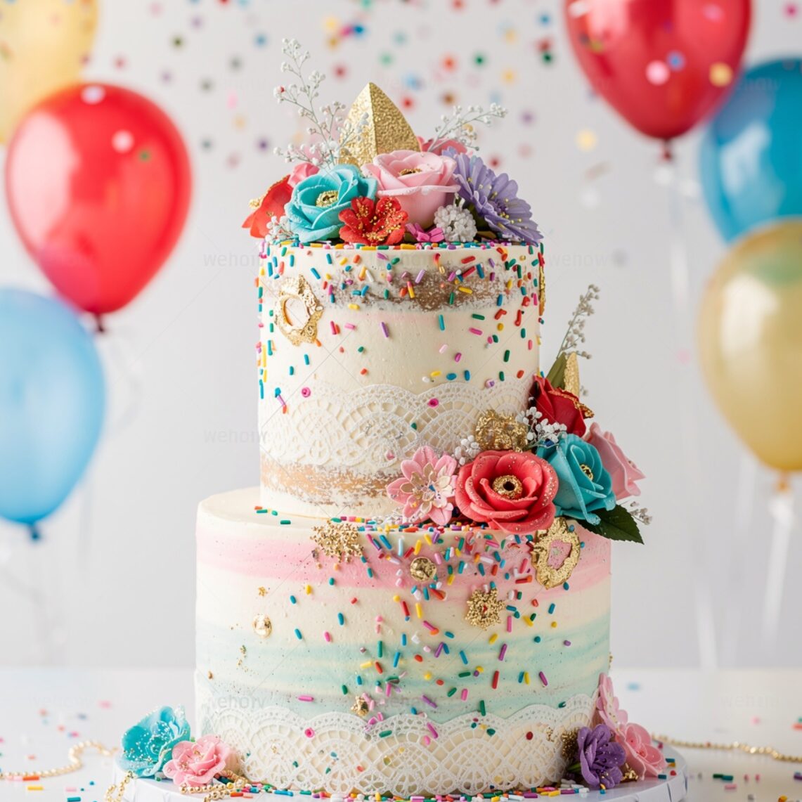 12 Stunning Wedding Cake Ideas That Will Make Every Guest Stop and Stare 12 cheerful funfetti wedding cake with colorful sprin edited