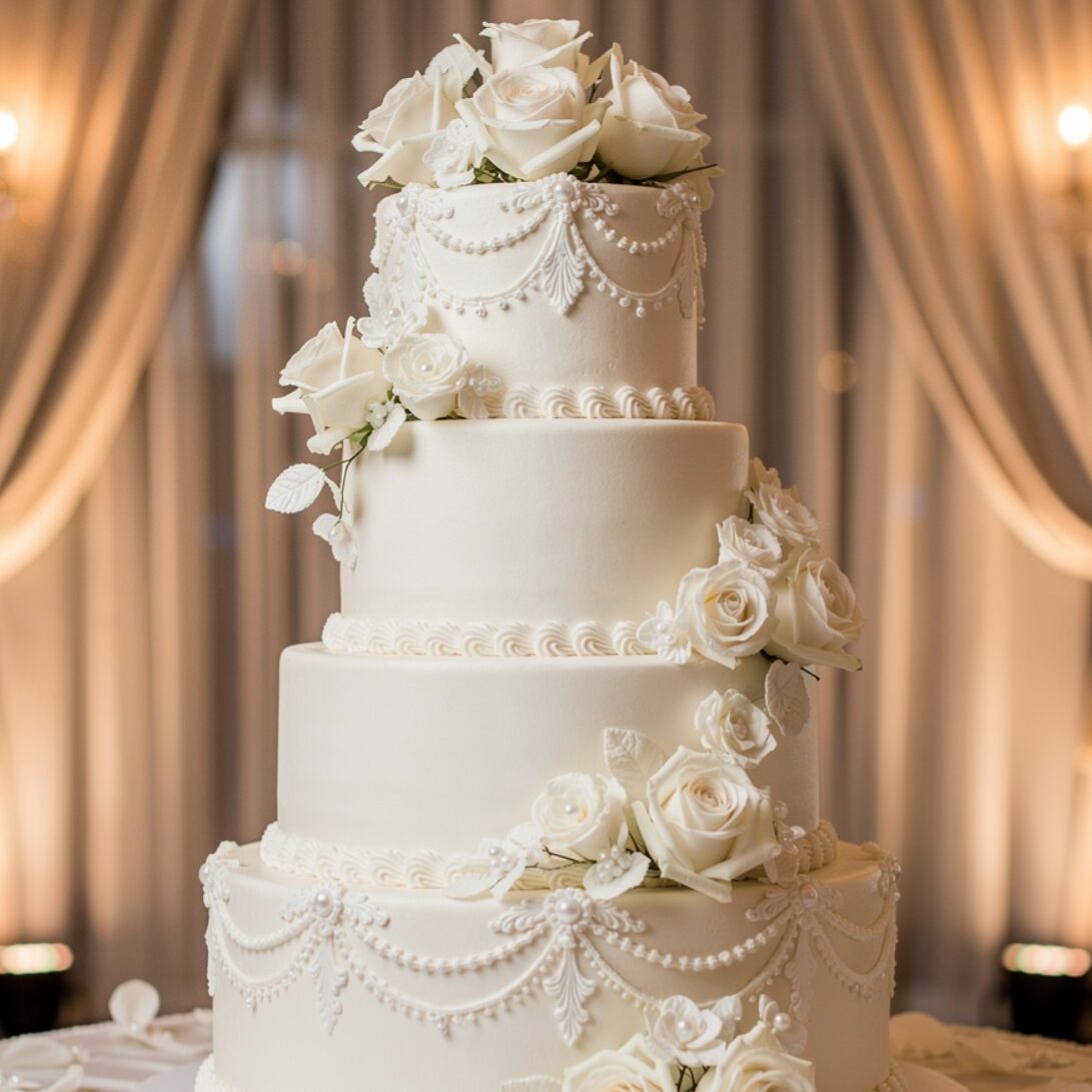 11 Irresistible Wedding Cake Ideas That Will Make Your Reception Unforgettable 1 classic white vanilla buttercream tiered wedding c edited