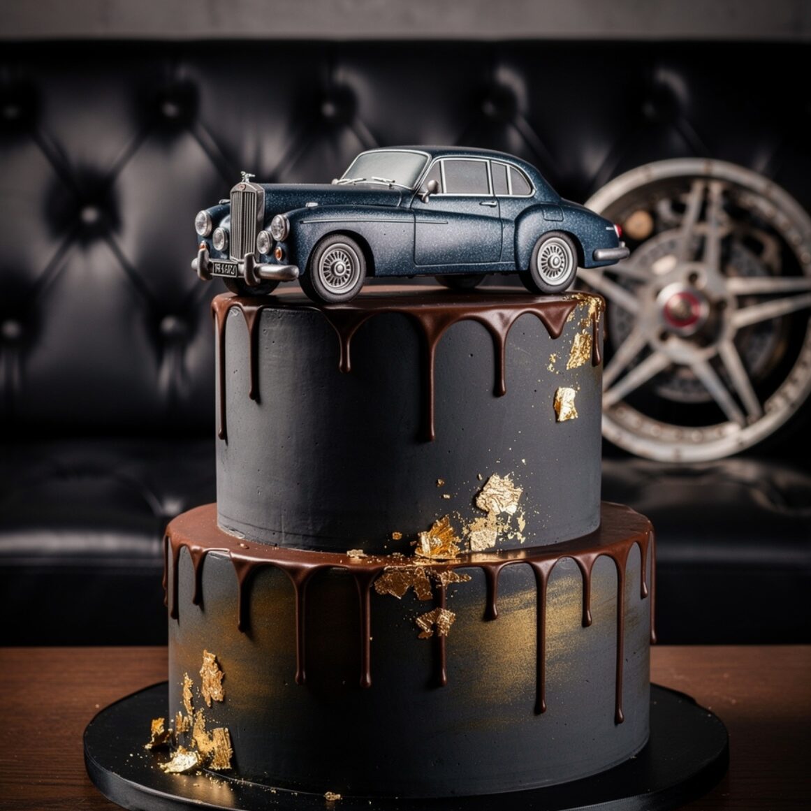 detailed cake featuring a realistic motorcycle or edited
