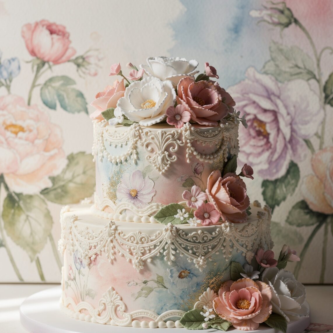 14 Stunning Cake Designs Ideas That Will Make Everyone Think You Hired a Professional 13 exquisite hand painted fondant cake elegant waterc edited