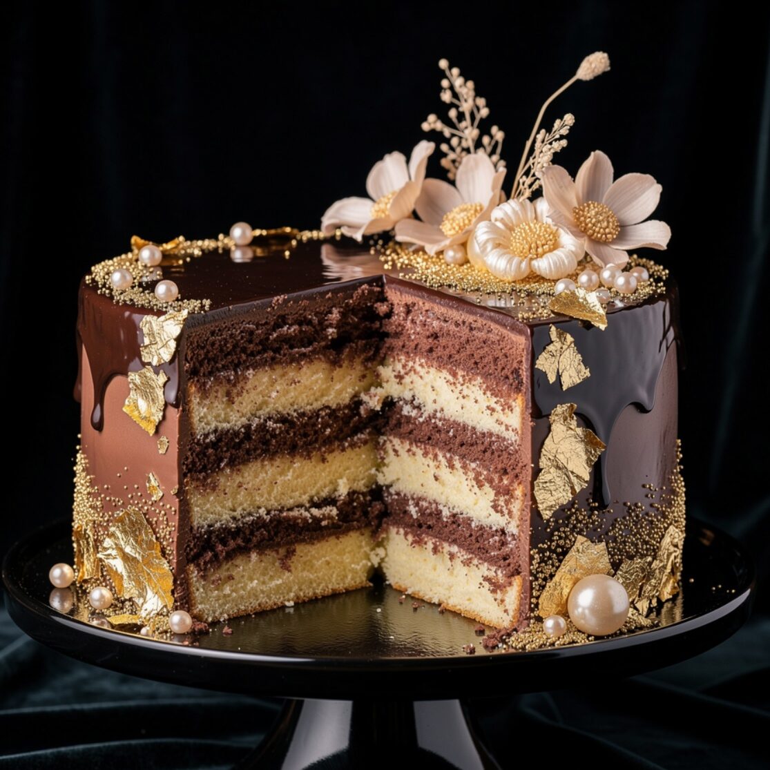 13 Show-Stopping Cake Decorating Ideas That Will Make Every Cake Look Like It Came from a Bakery 11 fault line cake with exposed center design gold le edited