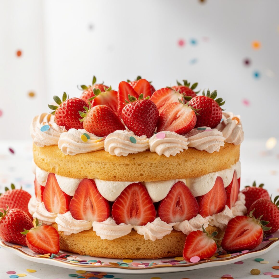 10 Magical Cake Designs for Girls That Make Every Birthday Feel Like a Fairy Tale 8 fresh strawberry shortcake celebration cake classi edited