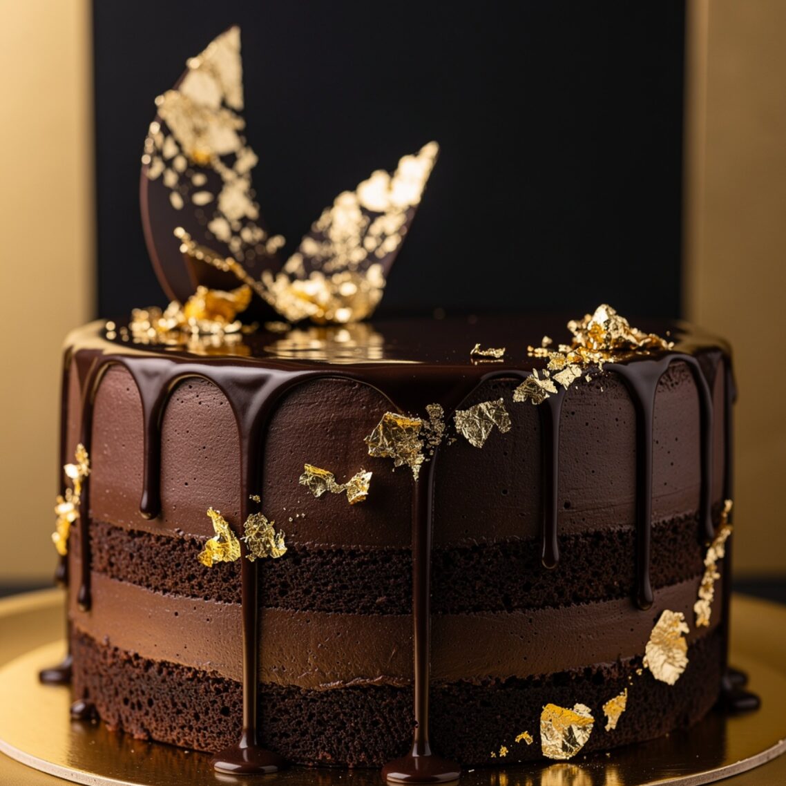 luxurious dark chocolate layer cake with glossy ch edited