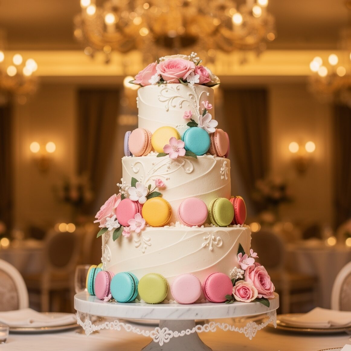 11 Irresistible Wedding Cake Ideas That Will Make Your Reception Unforgettable 10 macaron tower wedding cake elegant wedding cake de edited