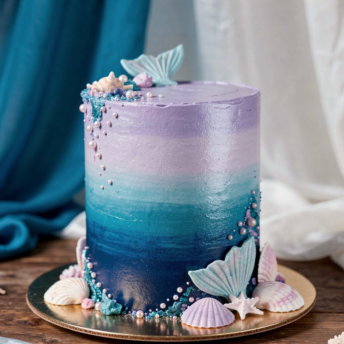 10 Magical Cake Designs for Girls That Make Every Birthday Feel Like a Fairy Tale 4 mermaid ombre cake enchanting mermaid themed cake edited