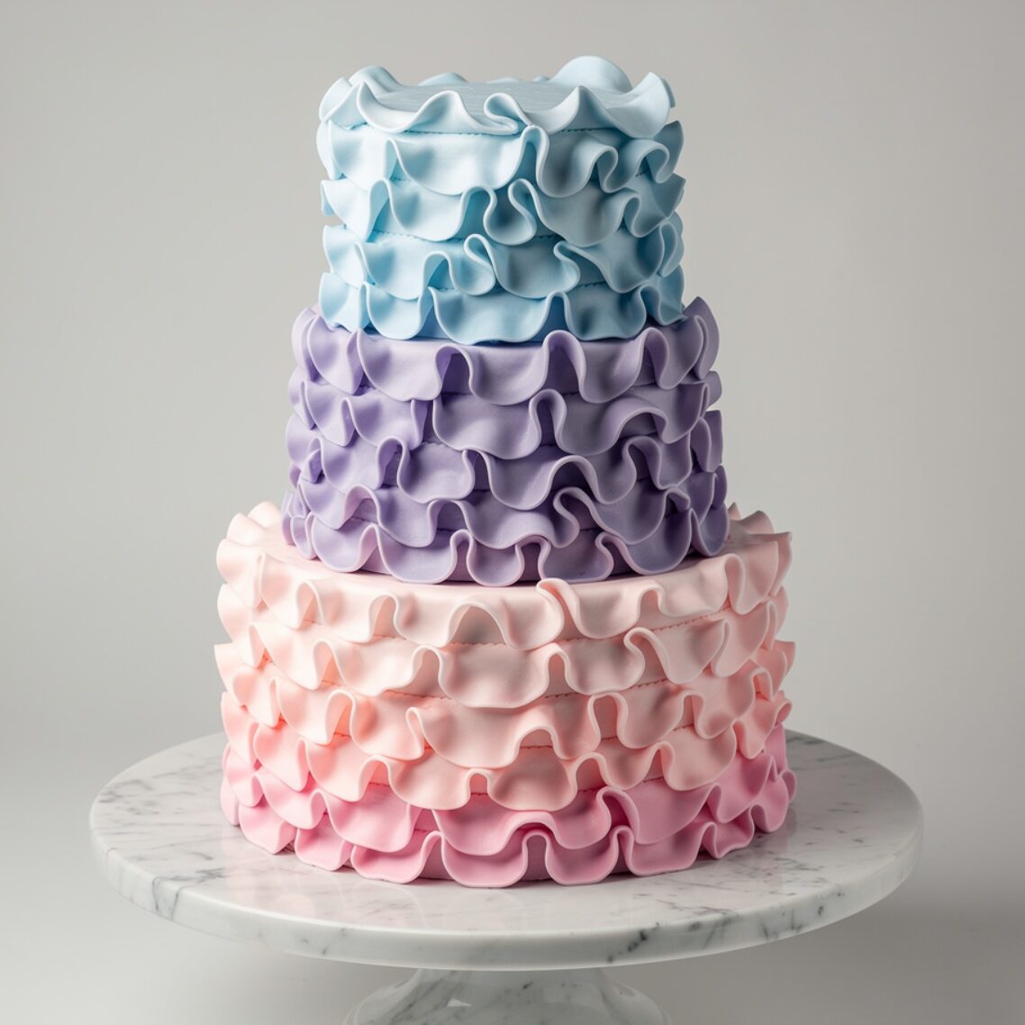 10 Magical Cake Designs for Girls That Make Every Birthday Feel Like a Fairy Tale 10 pastel ombre ruffle cake elegant tiered cake decor edited