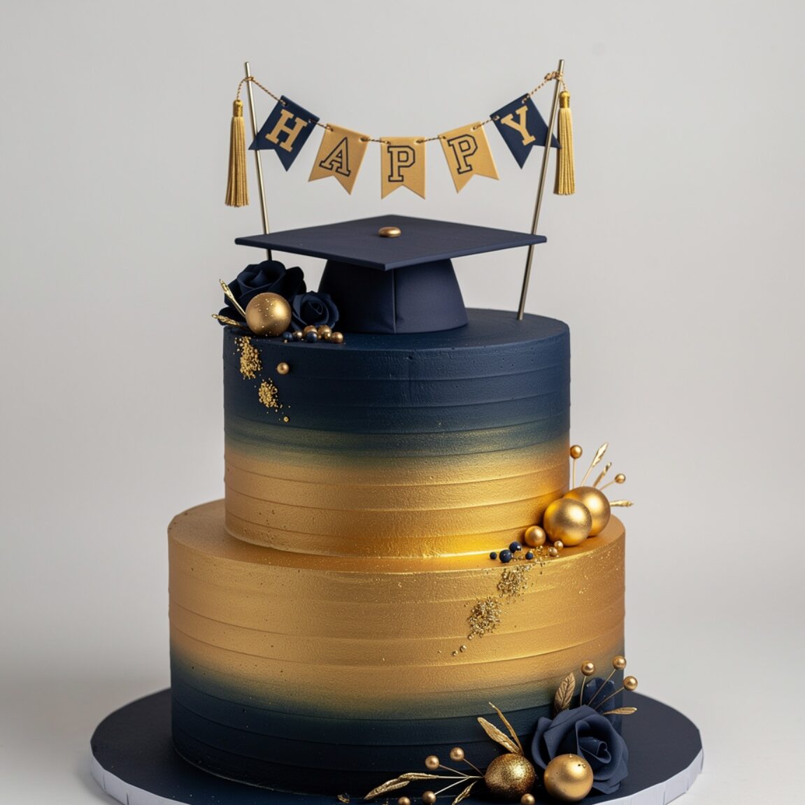 12 Stunning Graduation Cake Ideas That Will Make Your Grad Feel Truly Celebrated 3 school colors ombre layer cake elegant ombre gradu edited