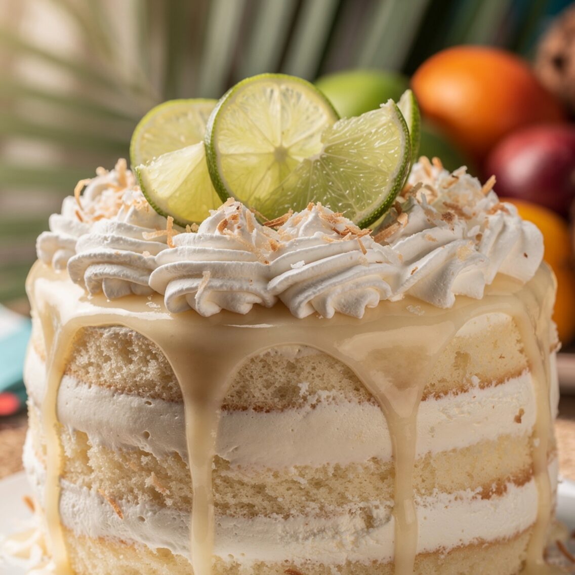 14 Irresistible Anniversary Cake Ideas That Will Make Your Celebration Unforgettable 11 ultra realistic coconut lime tres leches cake trop edited