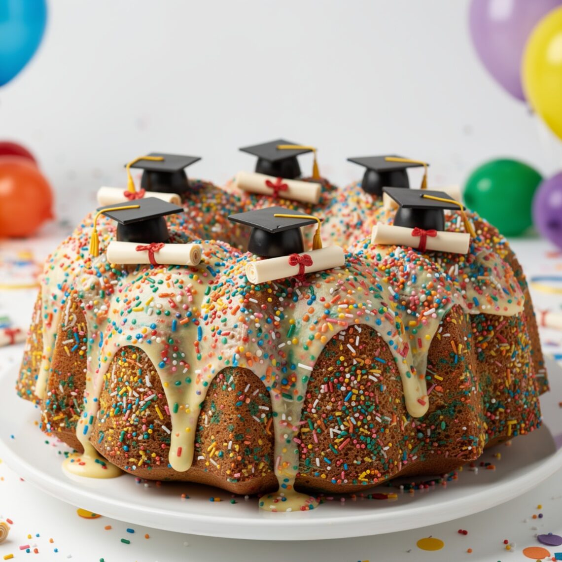 12 Stunning Graduation Cake Ideas That Will Make Your Grad Feel Truly Celebrated 9 ultra realistic funfetti graduation bundt cake bur edited
