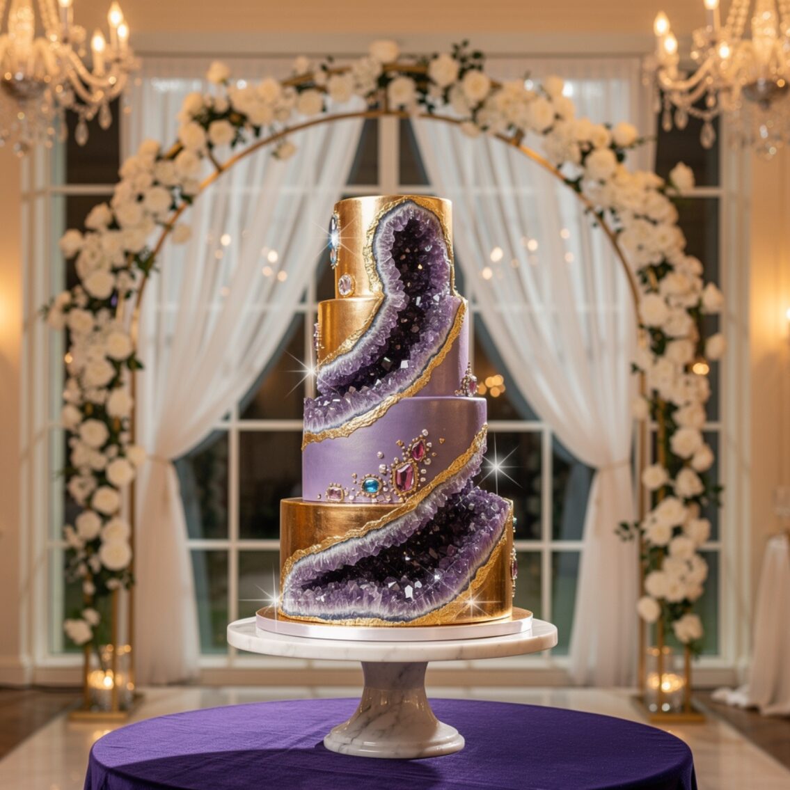 11 Irresistible Wedding Cake Ideas That Will Make Your Reception Unforgettable 9 ultra realistic glamorous geode crystal wedding ca edited