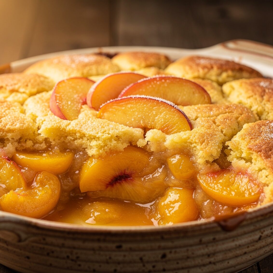 13 Easy Cake Mix Recipes That Turn a Box Into Something Brilliant 9 ultra realistic golden peach cobbler featuring jui edited