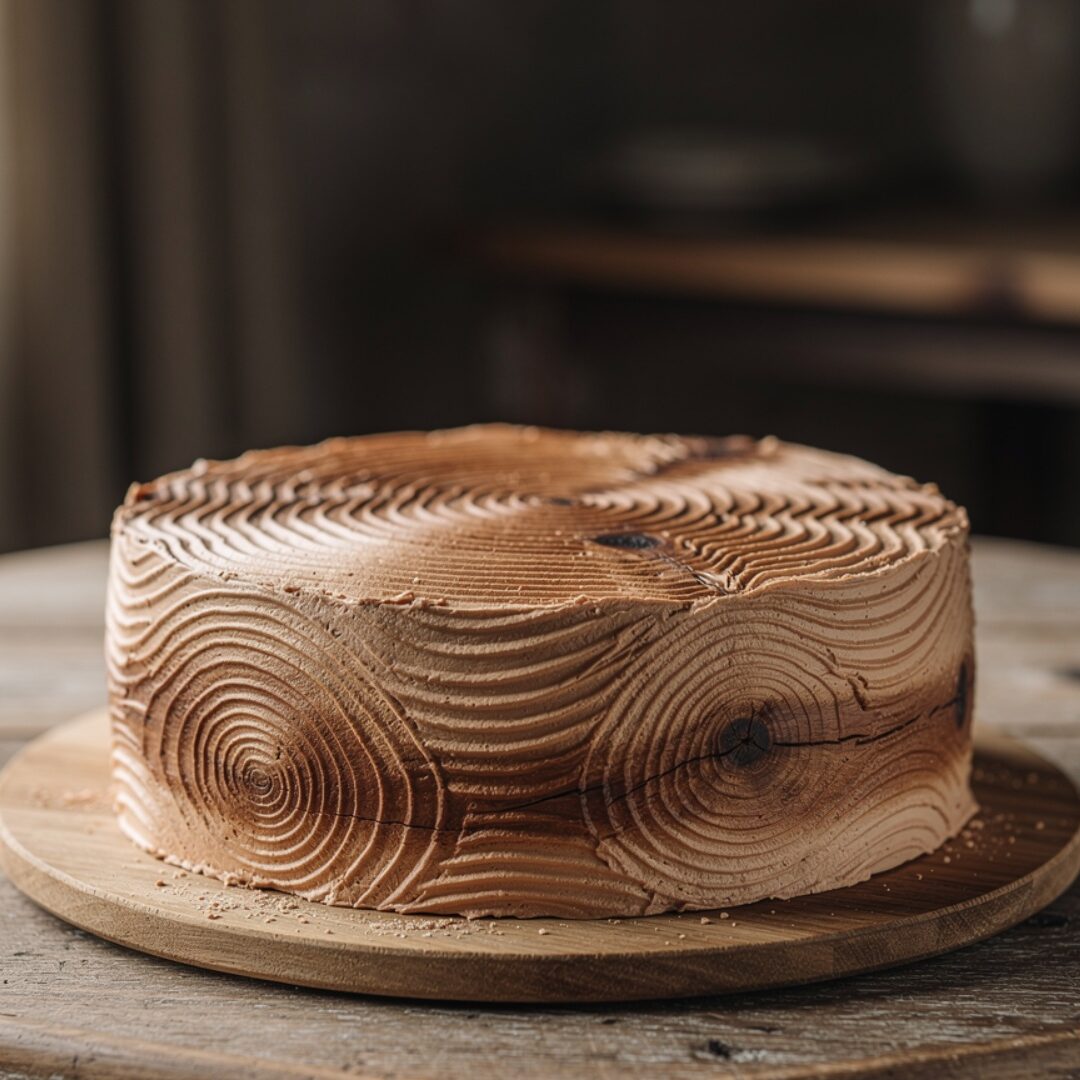 ultra realistic rustic wood grain sheet cake with edited