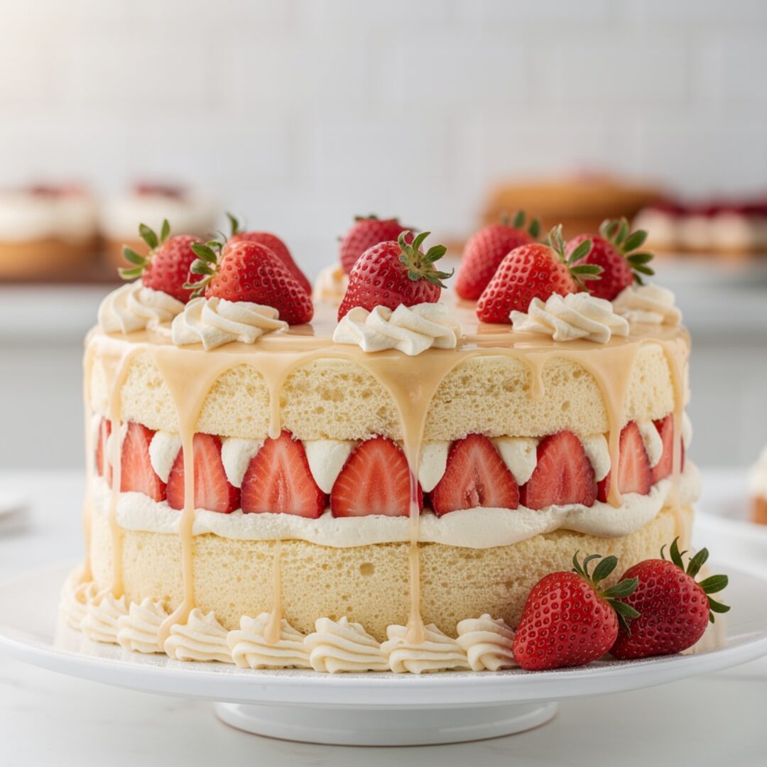14 Irresistible Anniversary Cake Ideas That Will Make Your Celebration Unforgettable 5 ultra realistic strawberries and cream vanilla bea edited