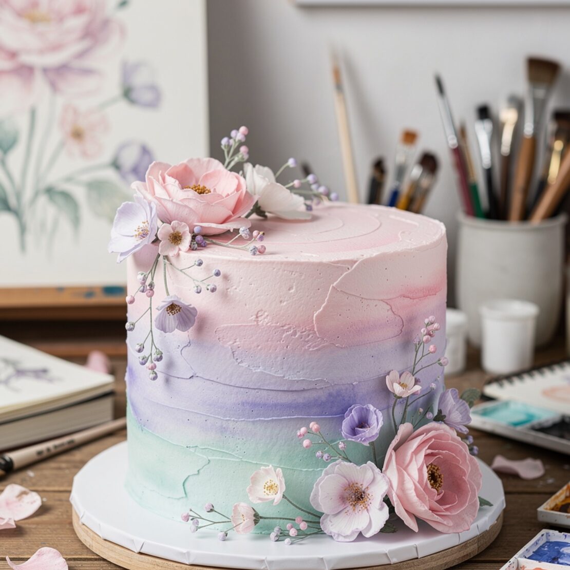 10 Stunning Birthday Cake Design Ideas That'll Make Every Celebration Completely Unforgettable 7 ultra realistic watercolor buttercream cake with h edited