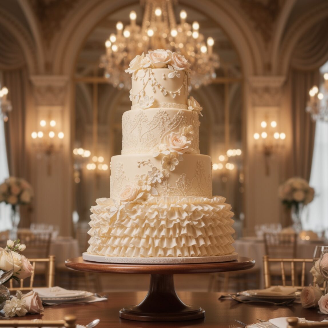 11 Irresistible Wedding Cake Ideas That Will Make Your Reception Unforgettable 11 vintage ruffled fondant wedding cake timeless fond edited