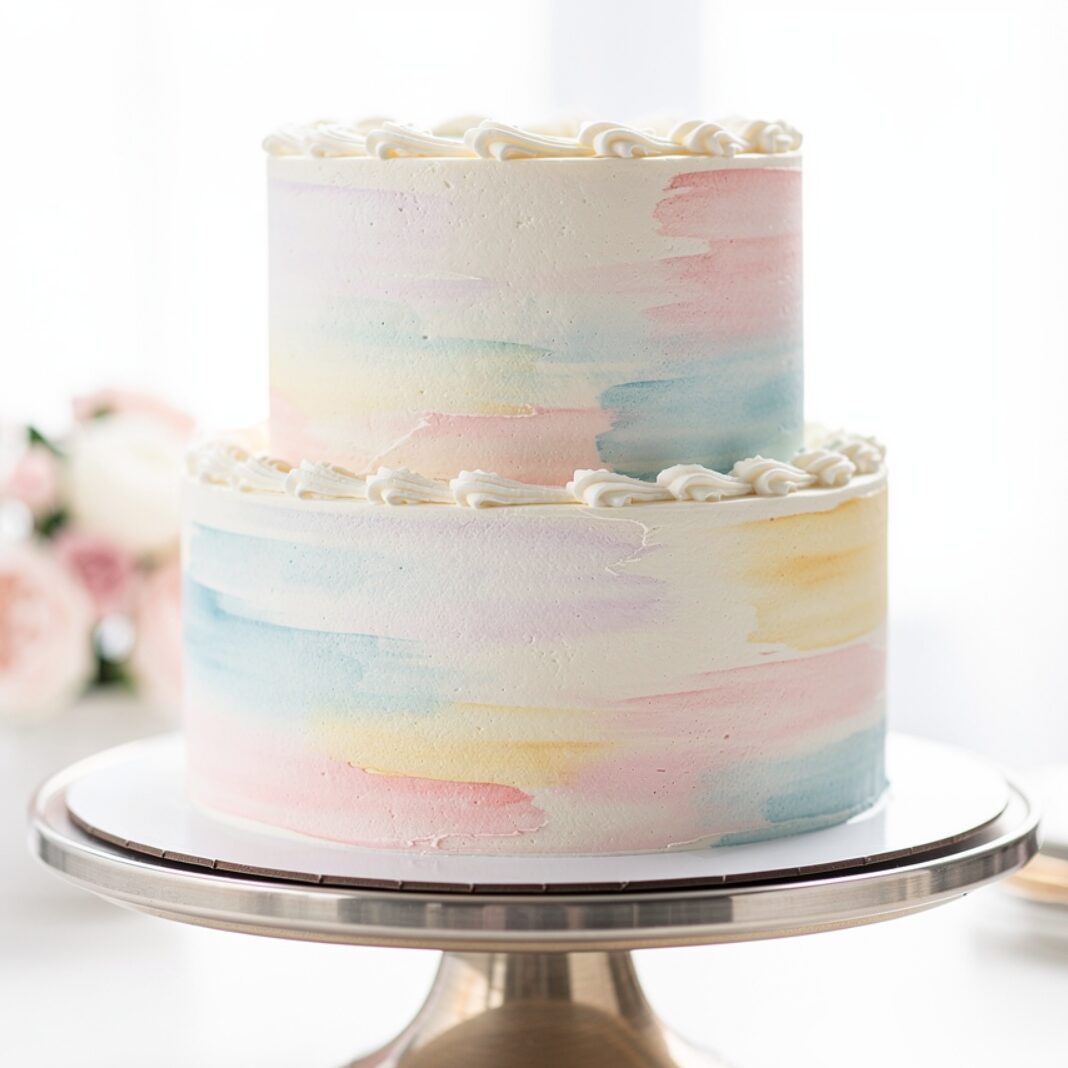 13 Show-Stopping Cake Decorating Ideas That Will Make Every Cake Look Like It Came from a Bakery 1 watercolor buttercream wash artistic cake decorate edited