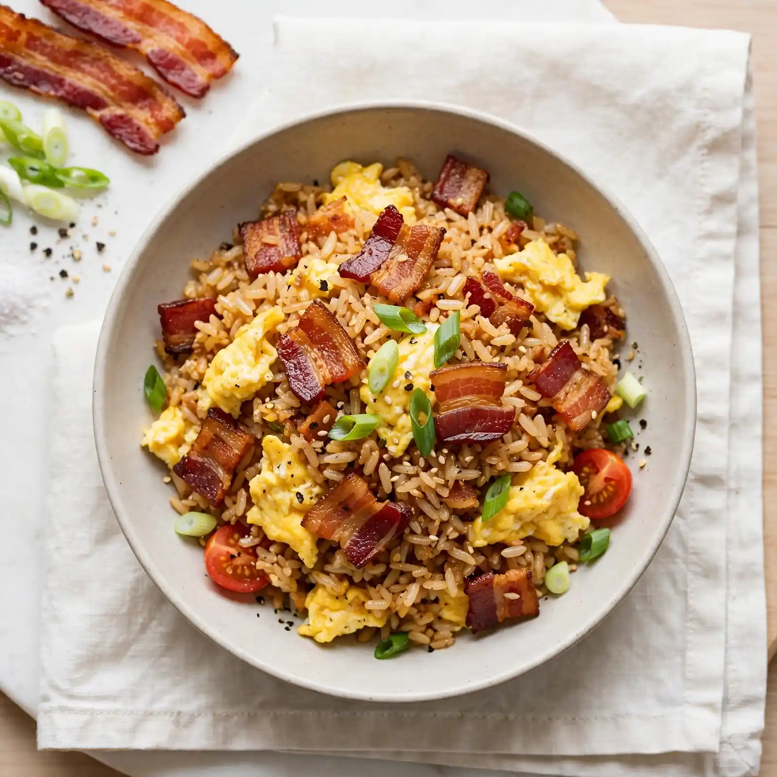 10 Cozy Hard Boiled Egg Recipes That Turn a Fridge Staple Into a Real Meal 7 Bacon and Egg Breakfast Fried Rice